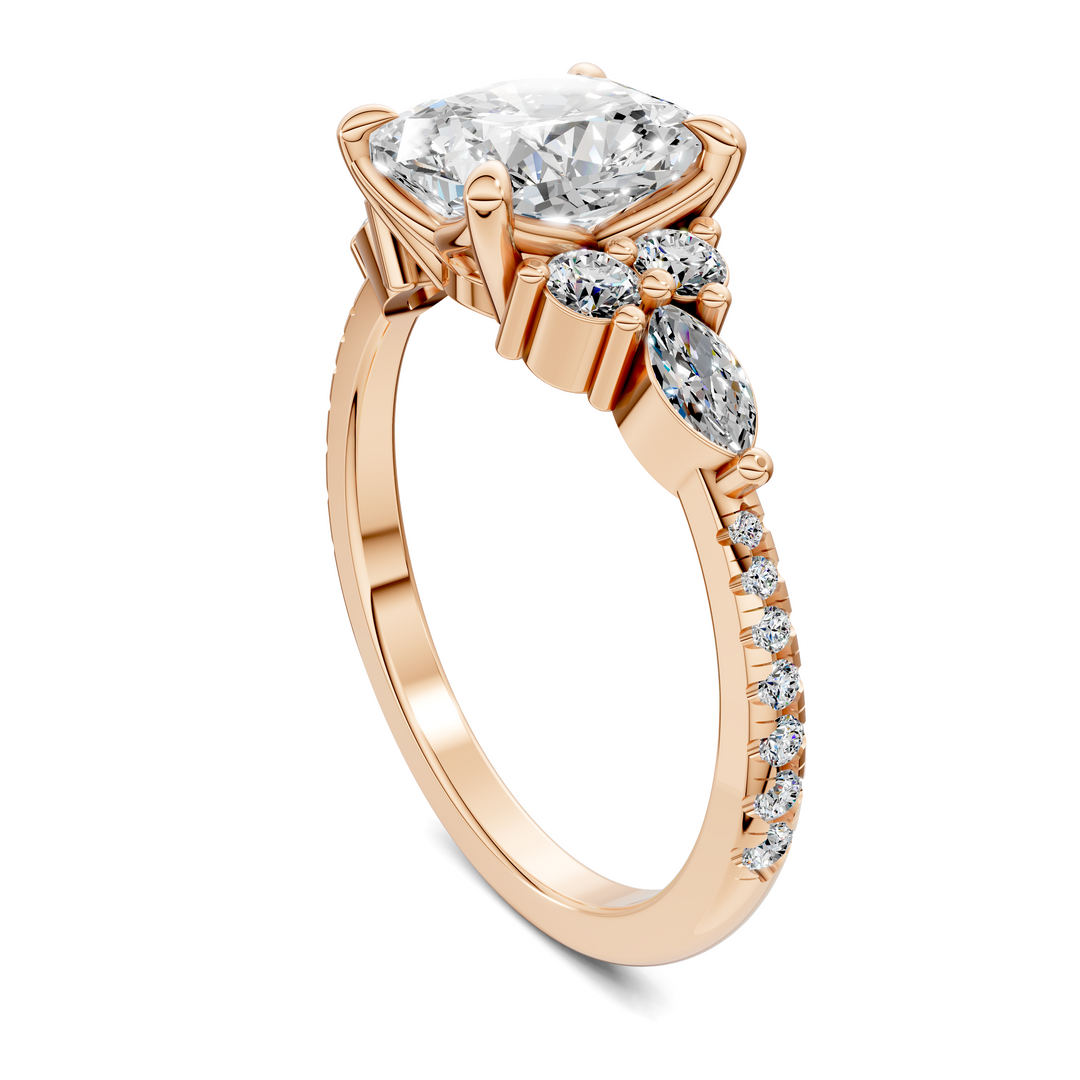 Eileen Round and Marquise Cluster Ring Setting