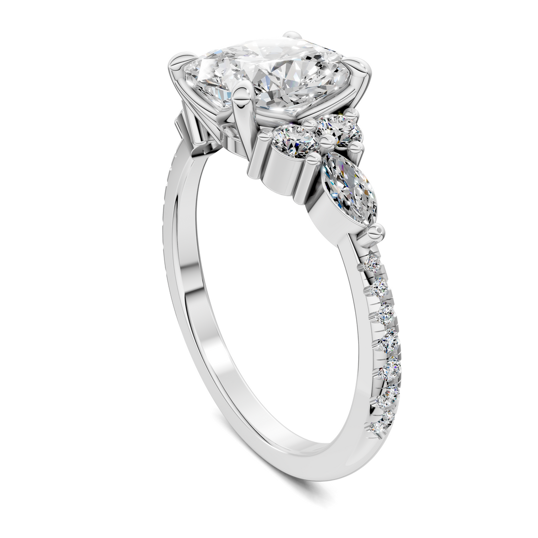 Eileen Round and Marquise Cluster Ring