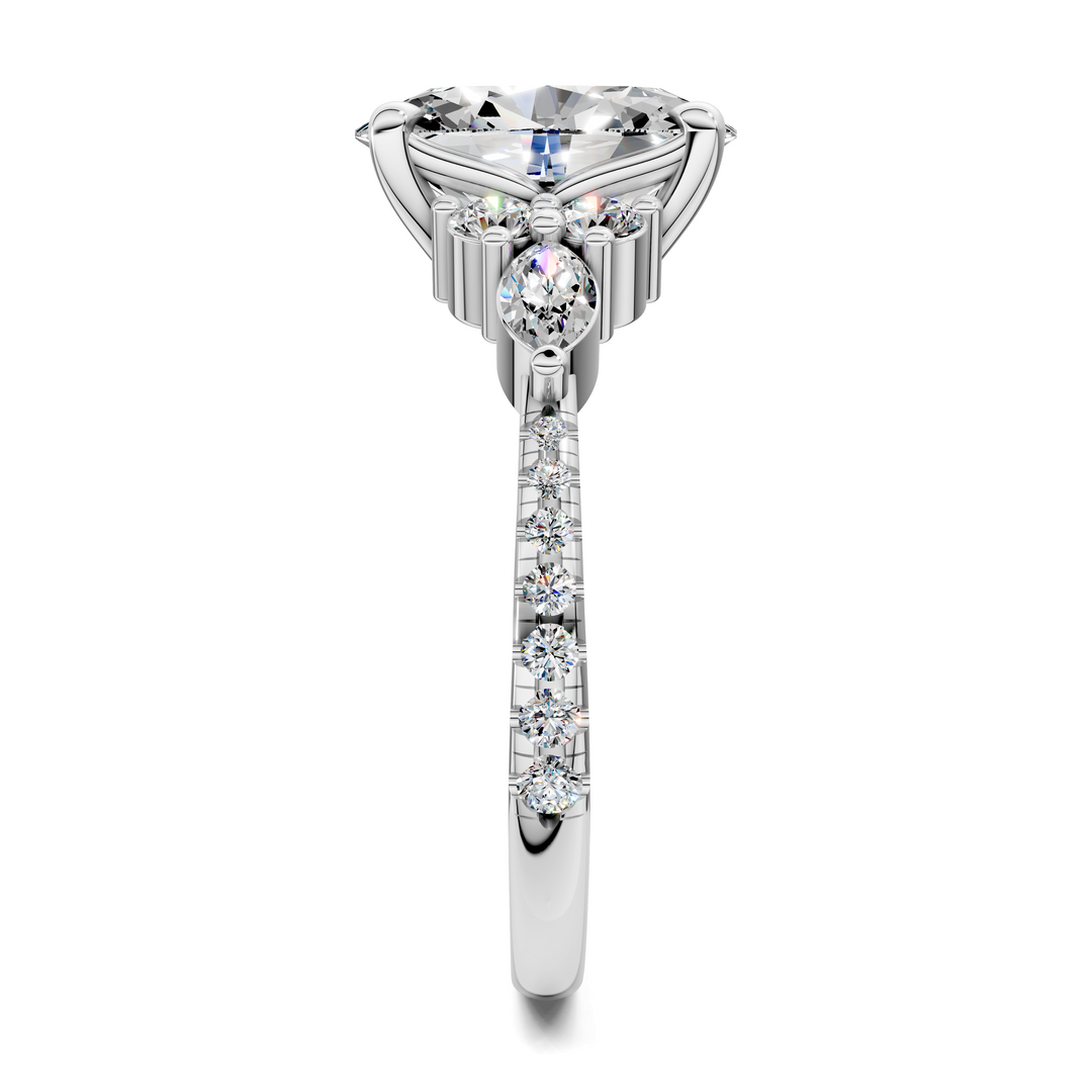 Eileen Round and Marquise Cluster Ring