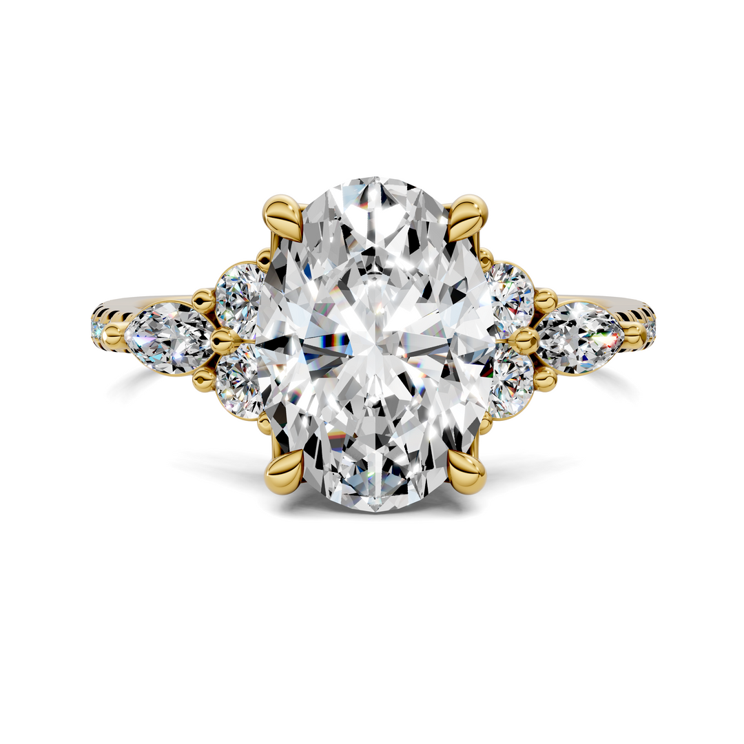 Eileen Round and Marquise Cluster Ring Setting
