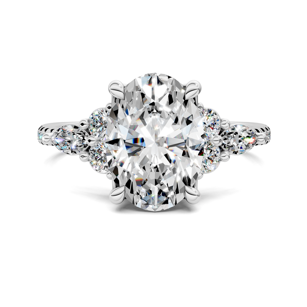 Eileen Round and Marquise Cluster Ring