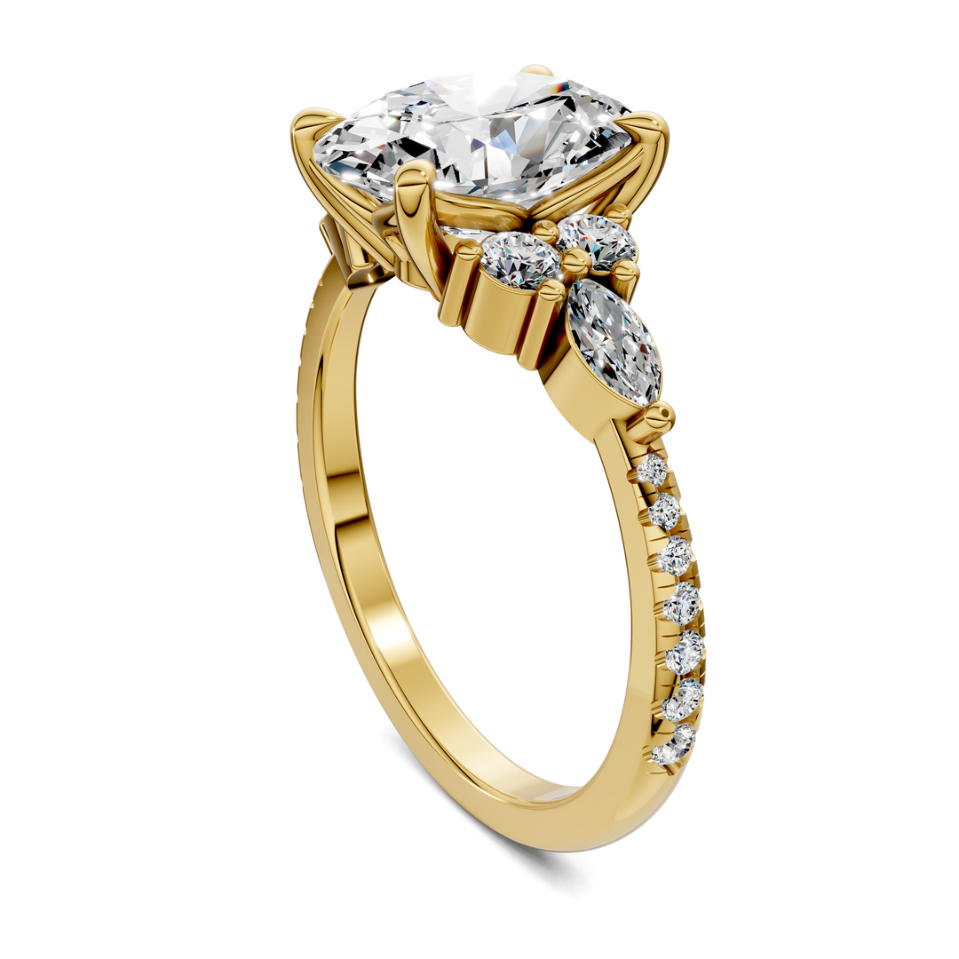 Eileen Round and Marquise Cluster Ring