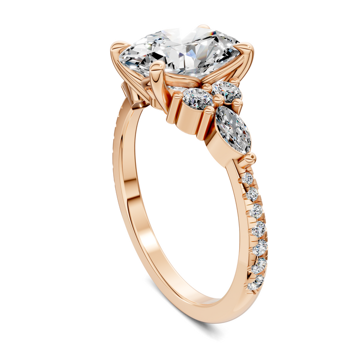 Eileen Round and Marquise Cluster Ring