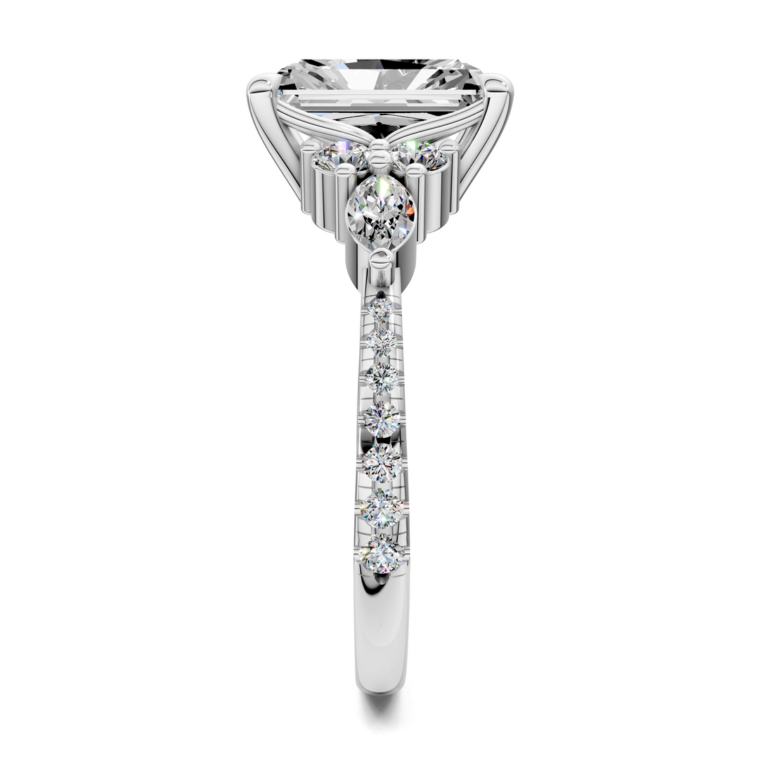 Eileen Round and Marquise Cluster Ring Setting