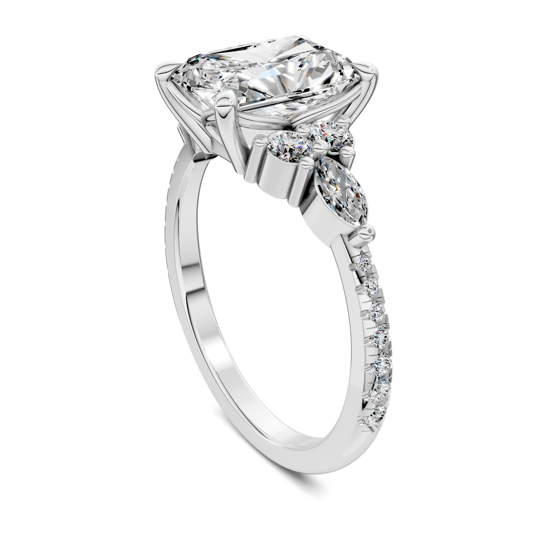 Eileen Round and Marquise Cluster Ring Setting