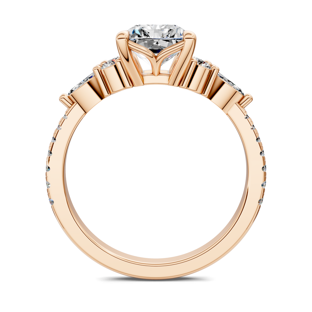 Eileen Round and Marquise Cluster Ring Setting