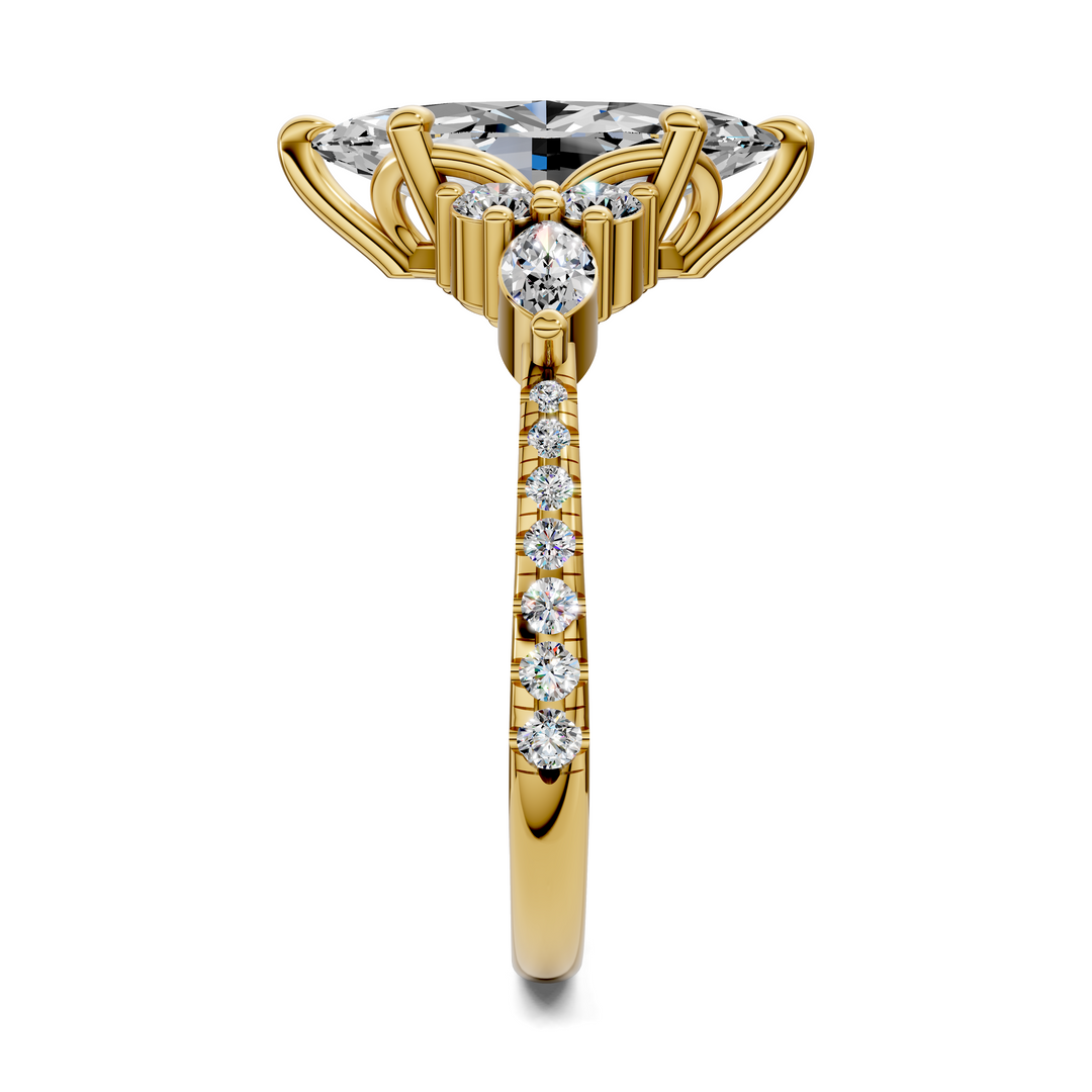Eileen Round and Marquise Cluster Ring