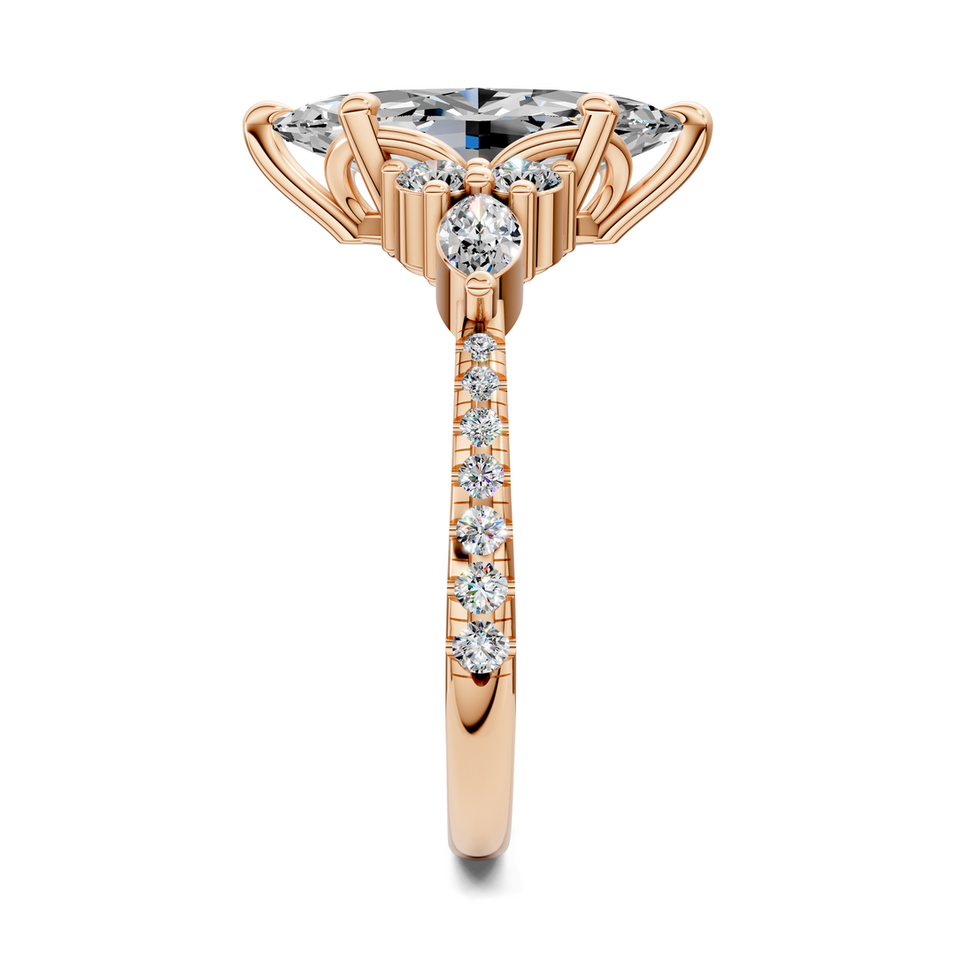 Eileen Round and Marquise Cluster Ring Setting