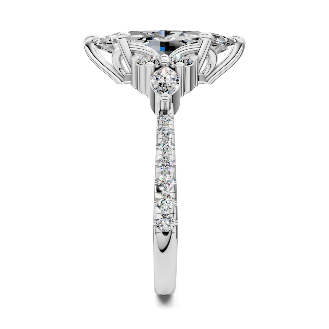 Eileen Round and Marquise Cluster Ring Setting