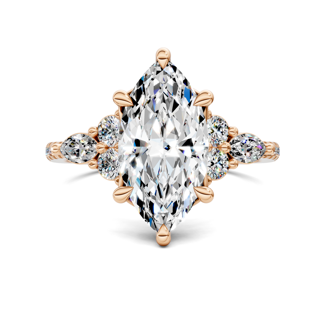 Eileen Round and Marquise Cluster Ring