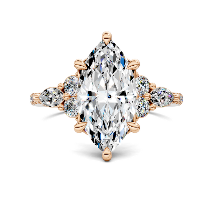 Eileen Round and Marquise Cluster Ring