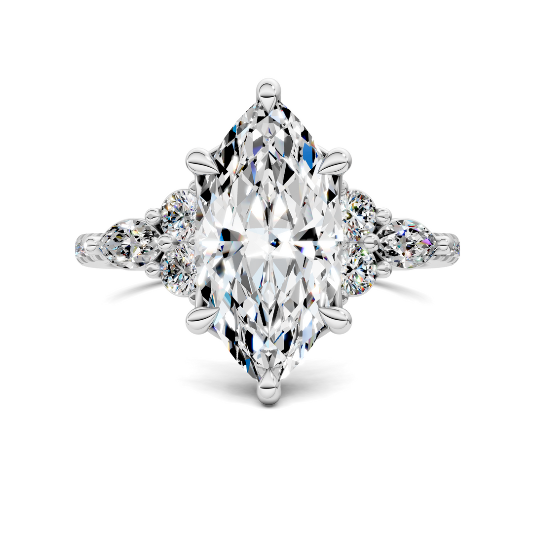 Eileen Round and Marquise Cluster Ring Setting