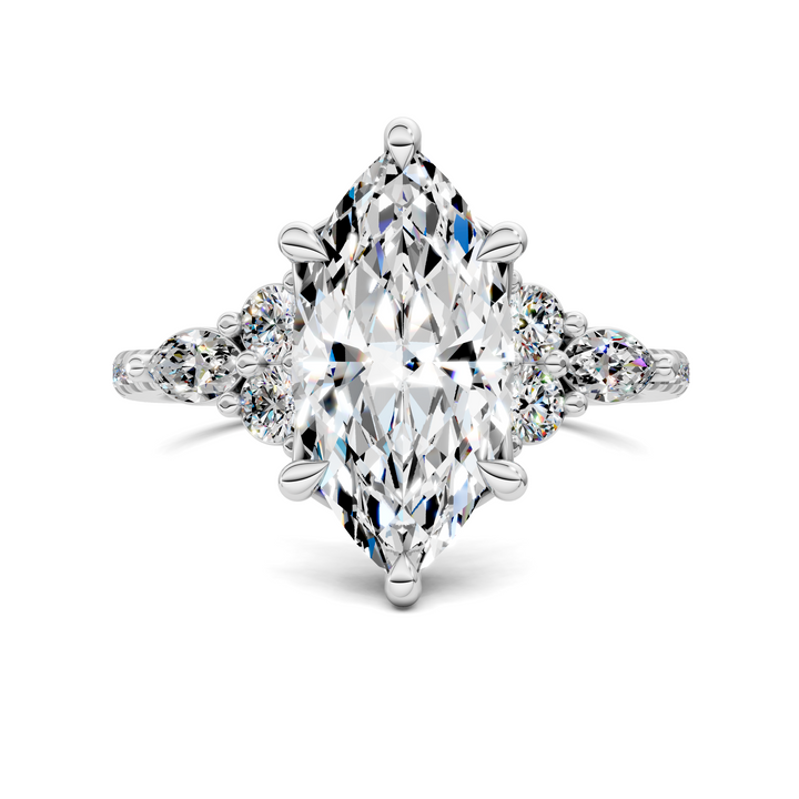 Eileen Round and Marquise Cluster Ring Setting