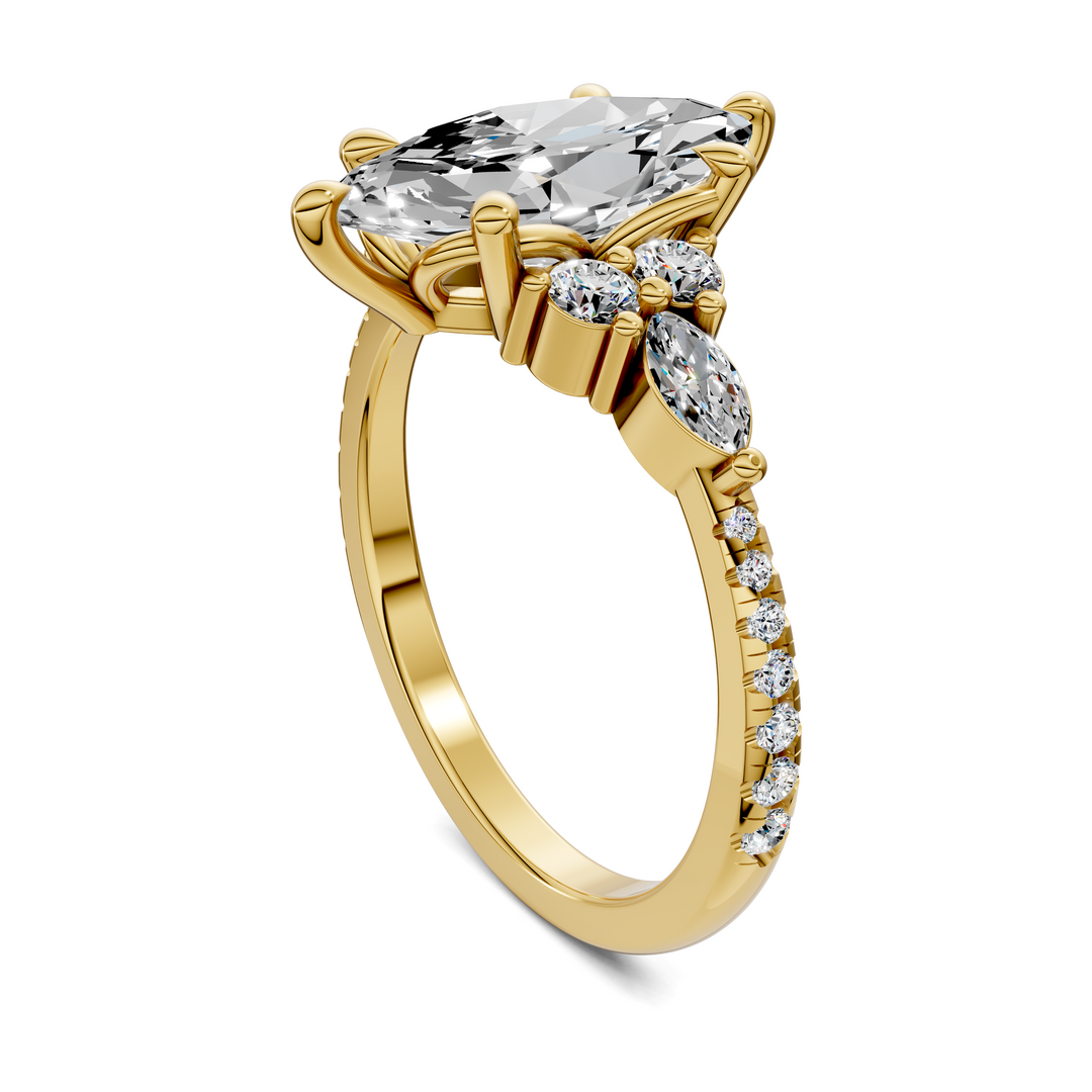 Eileen Round and Marquise Cluster Ring