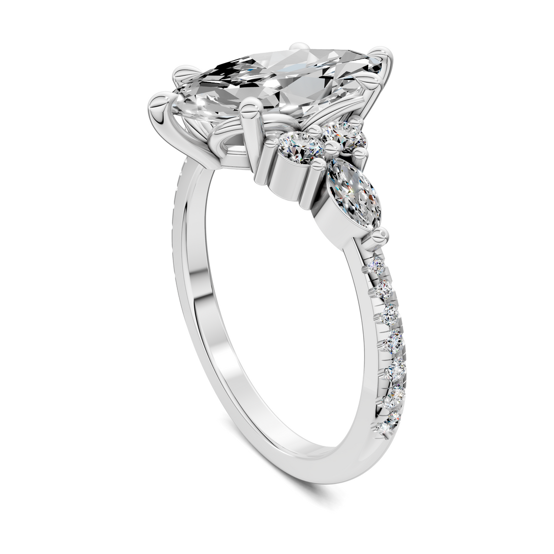Eileen Round and Marquise Cluster Ring