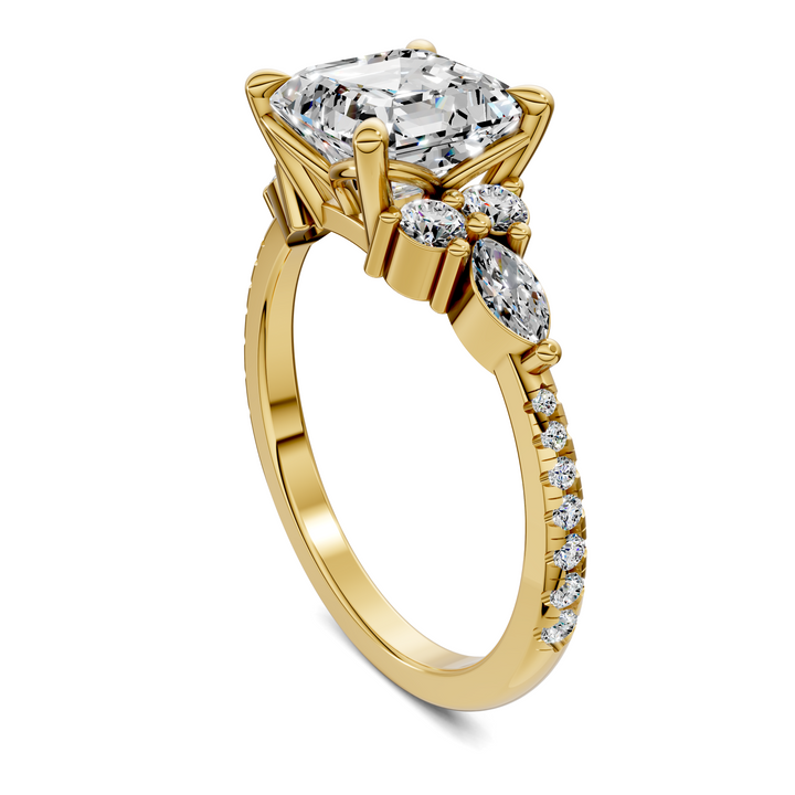 Eileen Round and Marquise Cluster Ring Setting