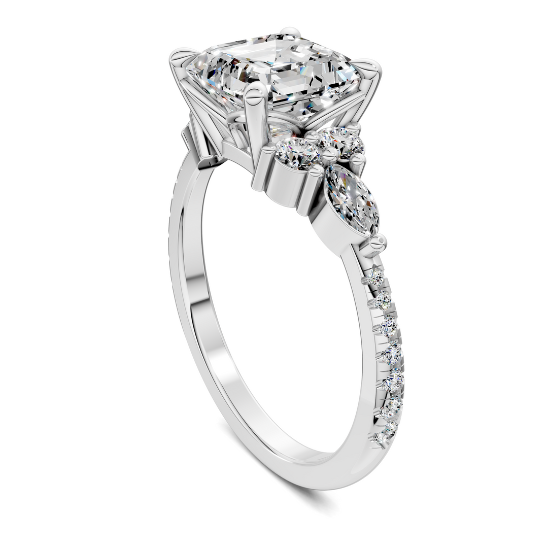 Eileen Round and Marquise Cluster Ring Setting