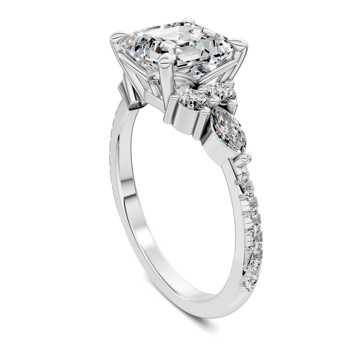 Eileen Round and Marquise Cluster Ring