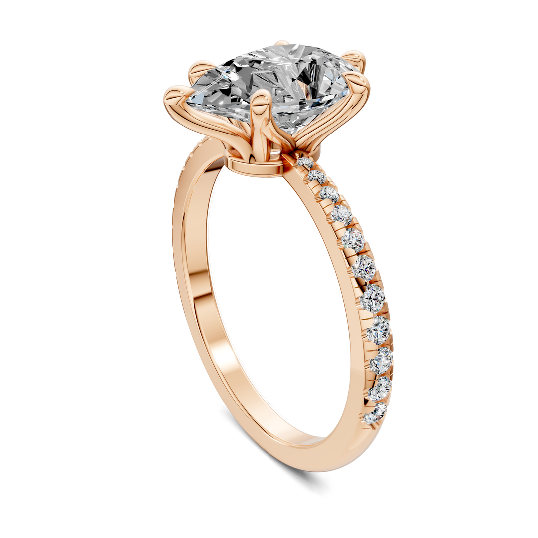 Connie Floral Basket Pavé Ring