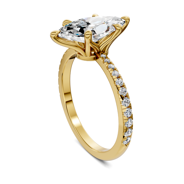 Connie Floral Basket Pavé Ring