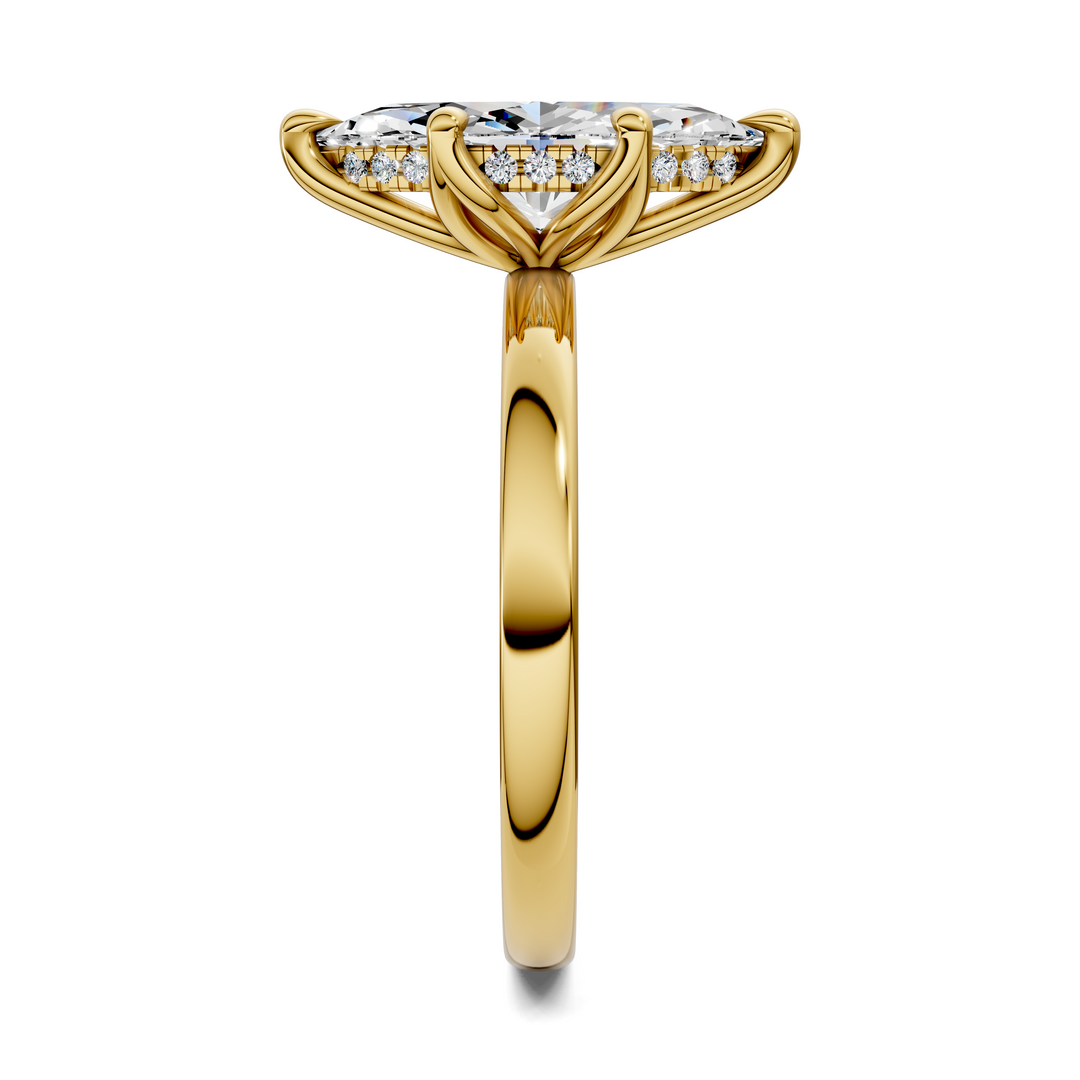 Rita Floral Basket Hidden Halo Ring
