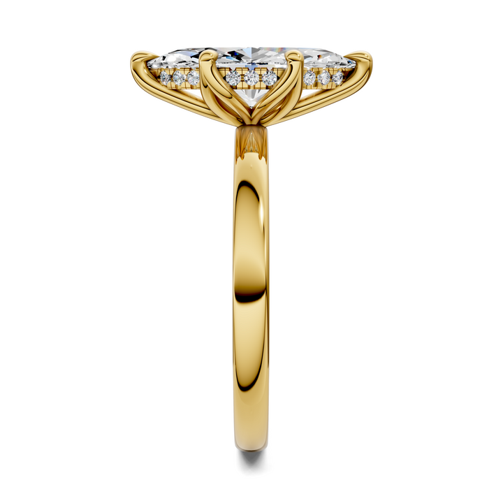 Rita Floral Basket Hidden Halo Ring