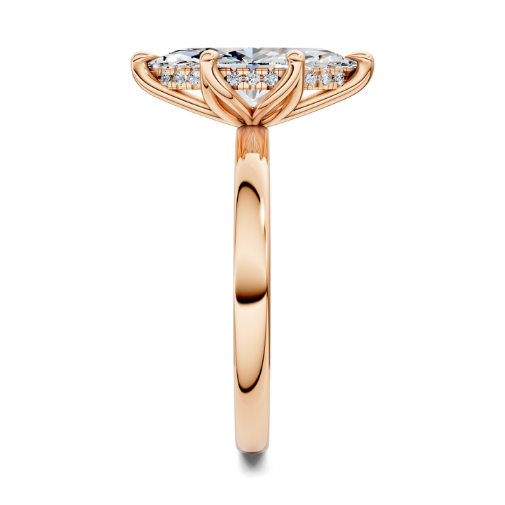 Rita Floral Basket Hidden Halo Ring