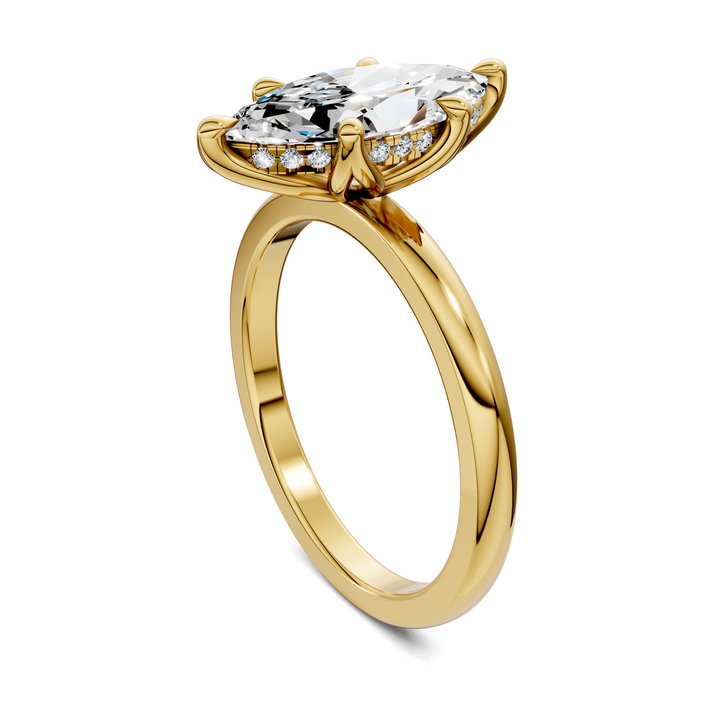 Rita Floral Basket Hidden Halo Ring