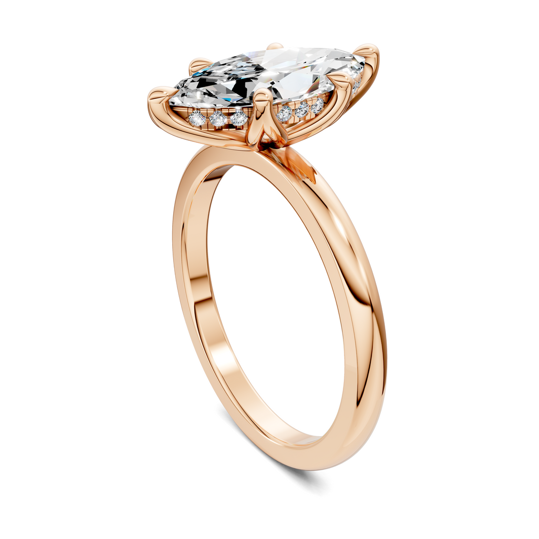 Rita Floral Basket Hidden Halo Ring