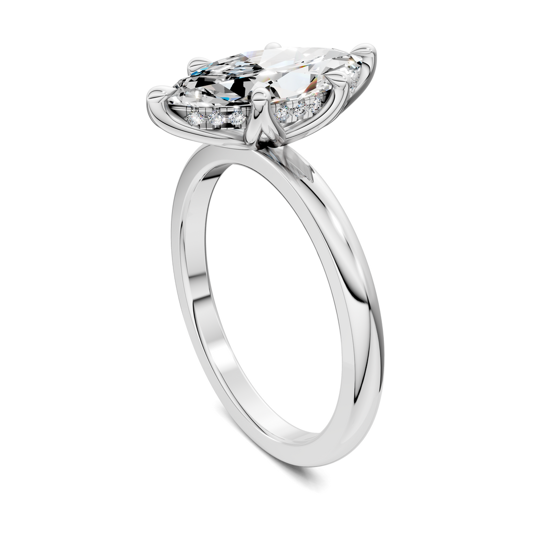 Rita Floral Basket Hidden Halo Ring