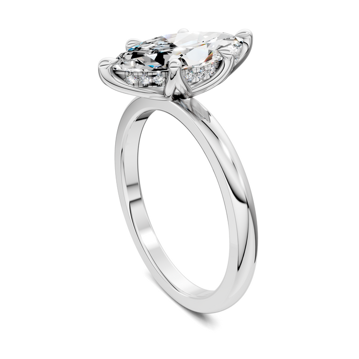 Rita Floral Basket Hidden Halo Ring