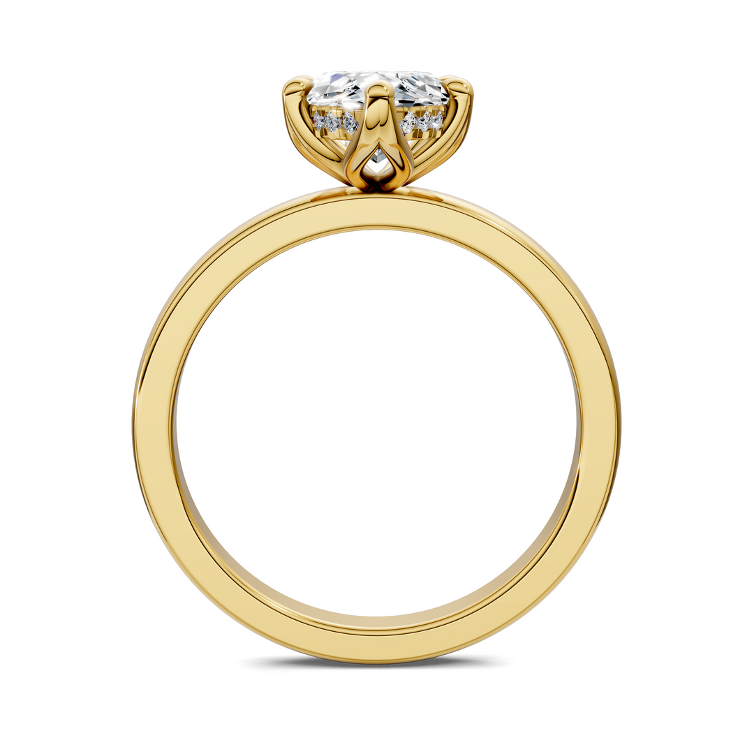 Rita Floral Basket Hidden Halo Ring Setting