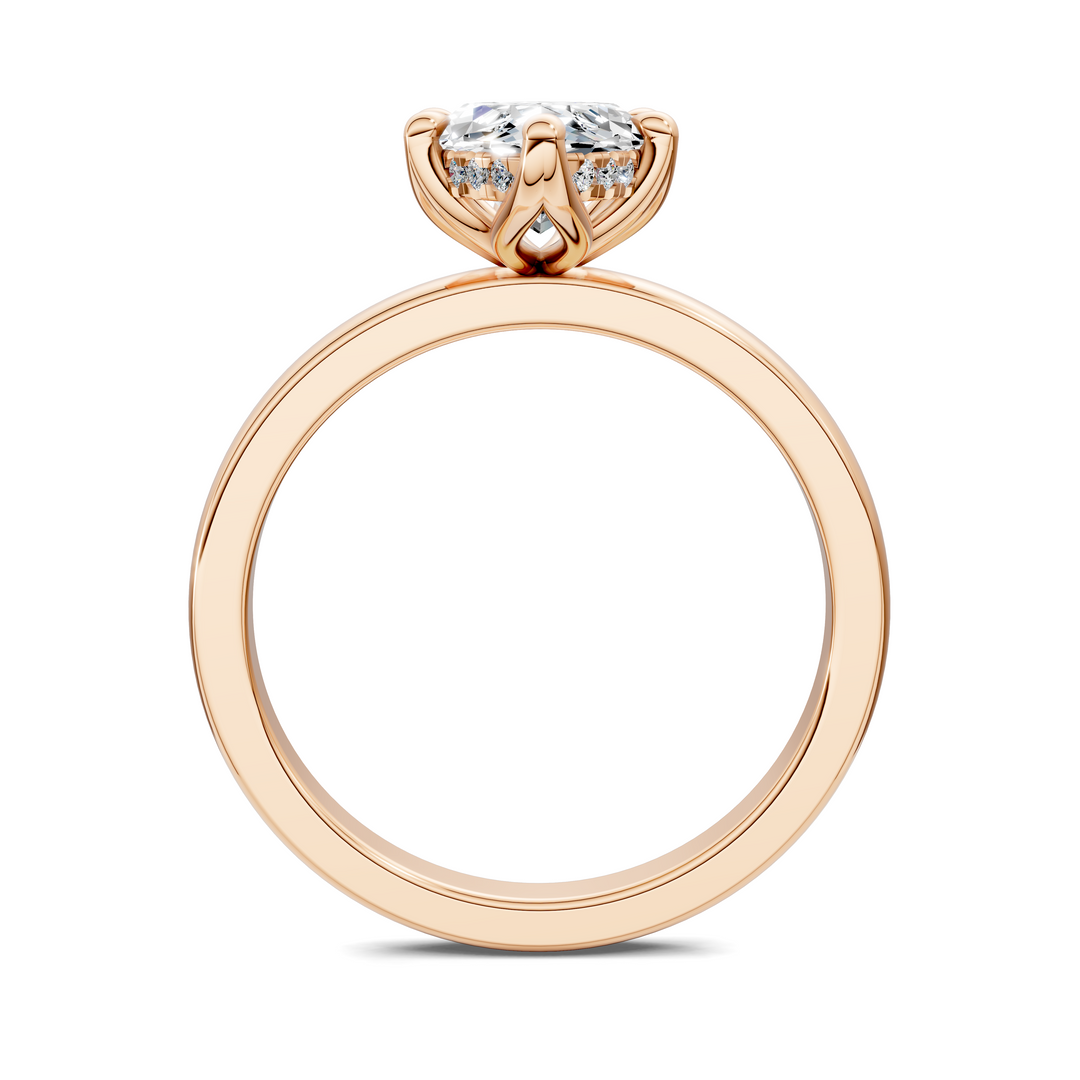 Rita Floral Basket Hidden Halo Ring