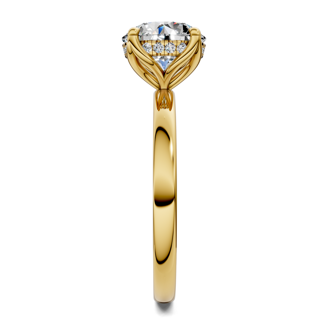 Rita Floral Basket Hidden Halo Ring