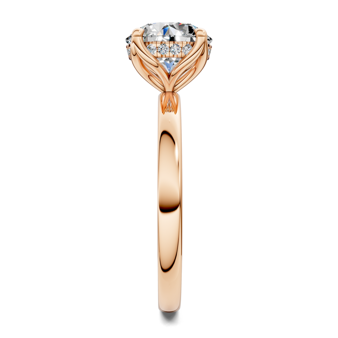 Rita Floral Basket Hidden Halo Ring Setting