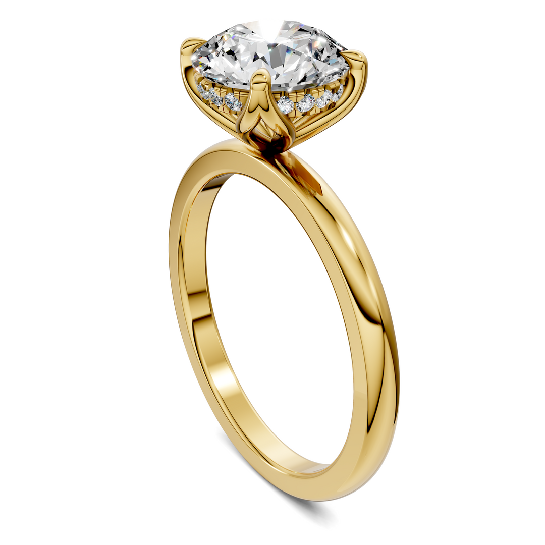 Rita Floral Basket Hidden Halo Ring