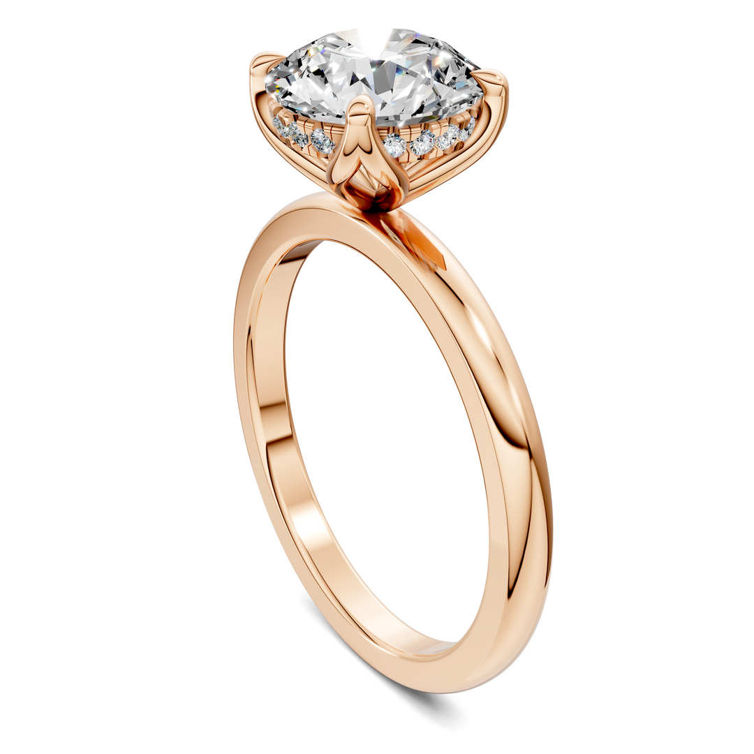 Rita Floral Basket Hidden Halo Ring