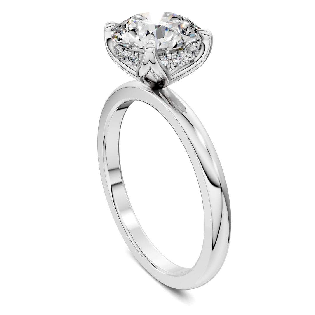 Rita Floral Basket Hidden Halo Ring