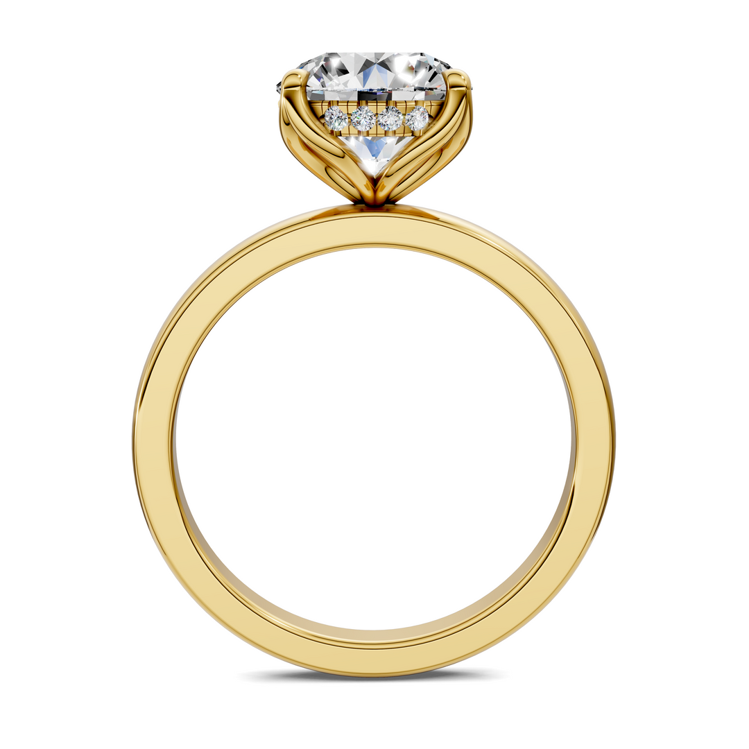 Rita Floral Basket Hidden Halo Ring Setting