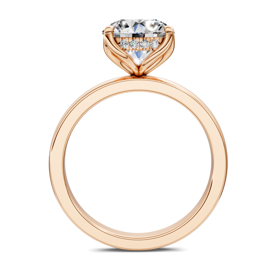 Rita Floral Basket Hidden Halo Ring