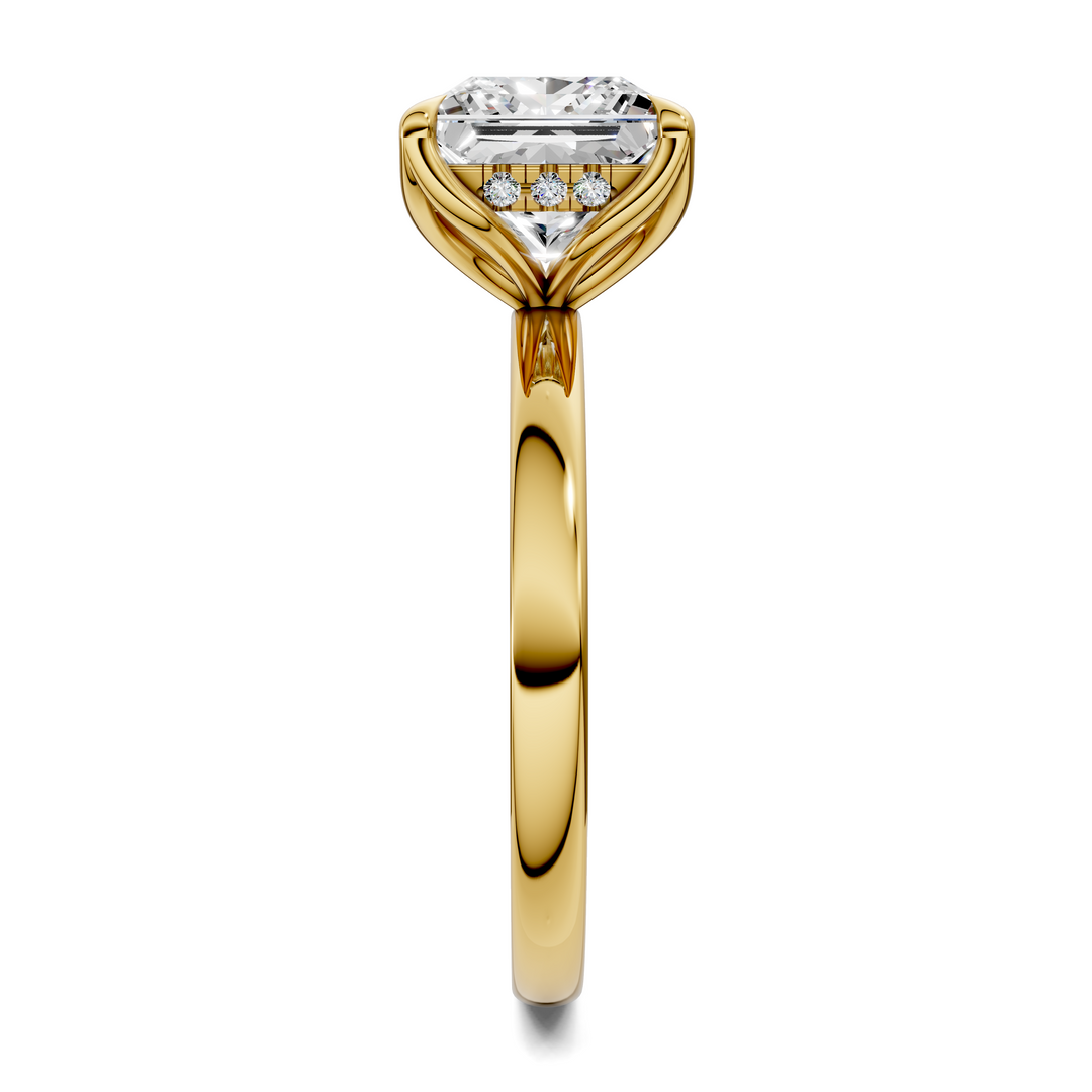 Rita Floral Basket Hidden Halo Ring