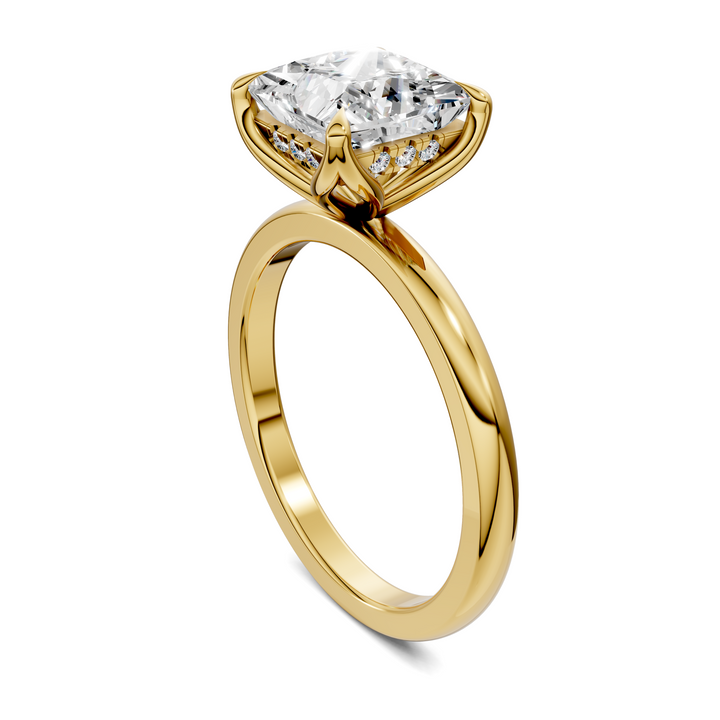 Rita Floral Basket Hidden Halo Ring Setting