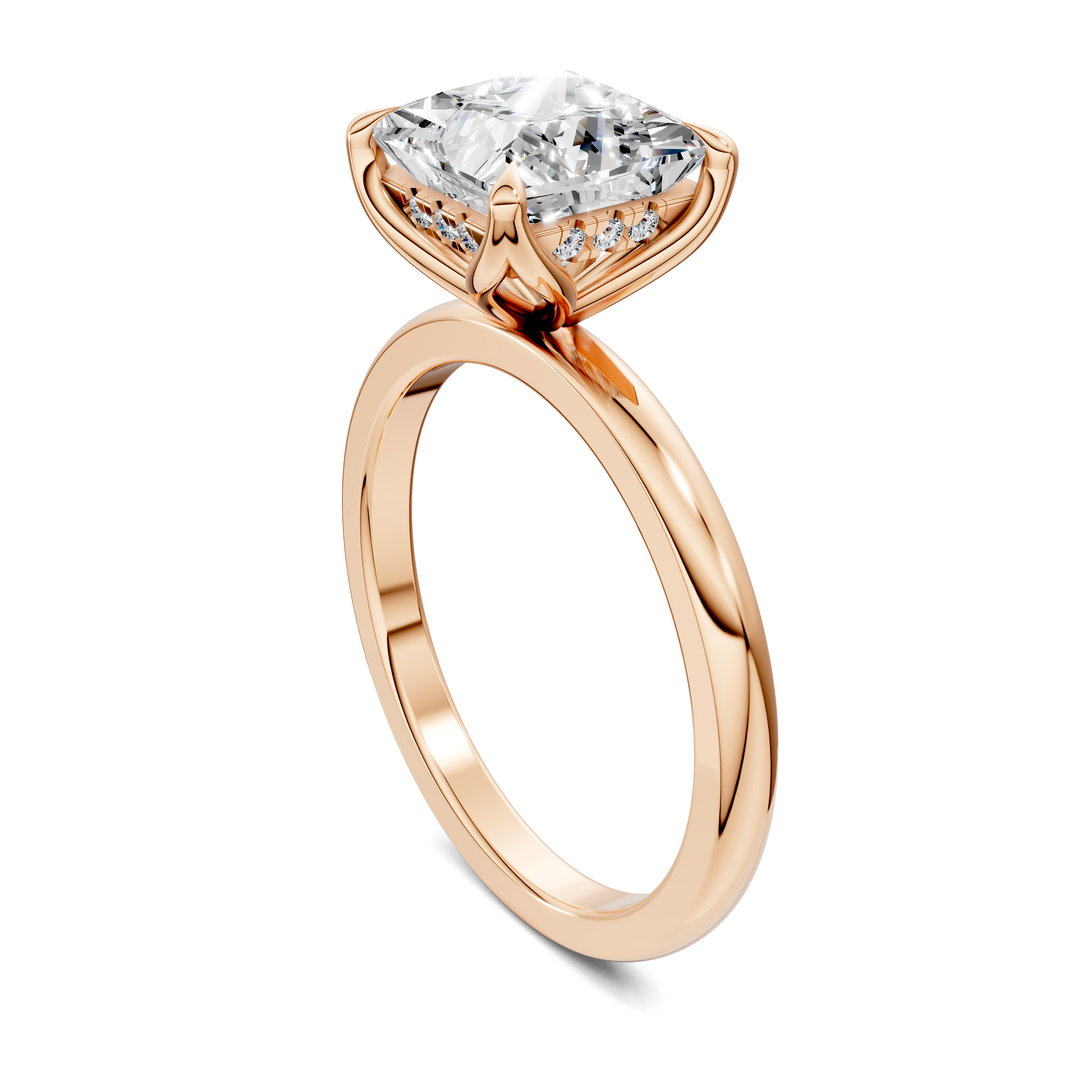 Rita Floral Basket Hidden Halo Ring
