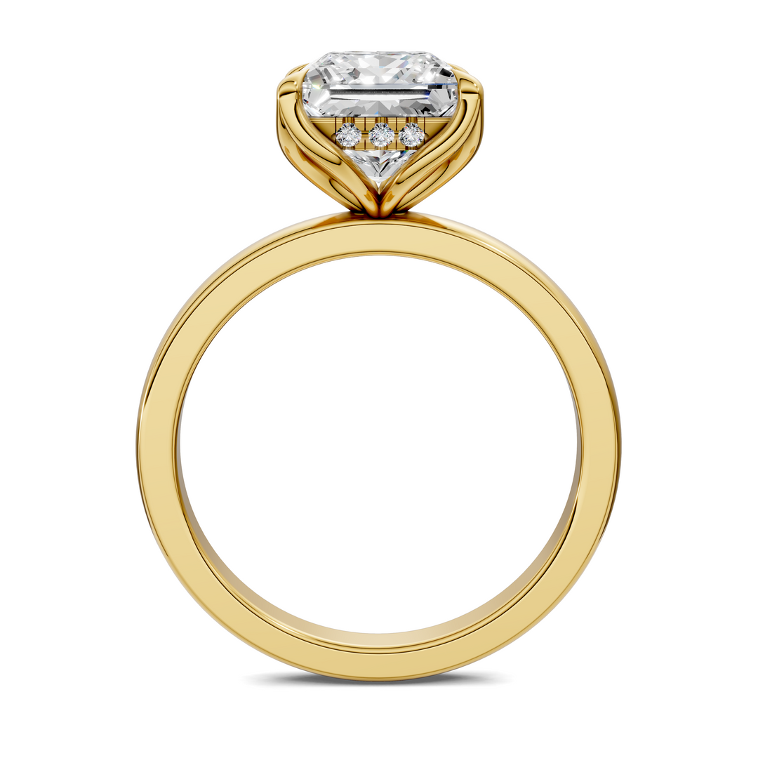 Rita Floral Basket Hidden Halo Ring