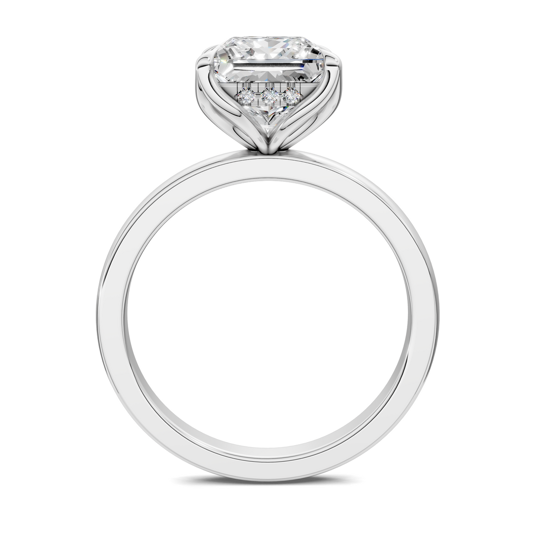 Rita Floral Basket Hidden Halo Ring