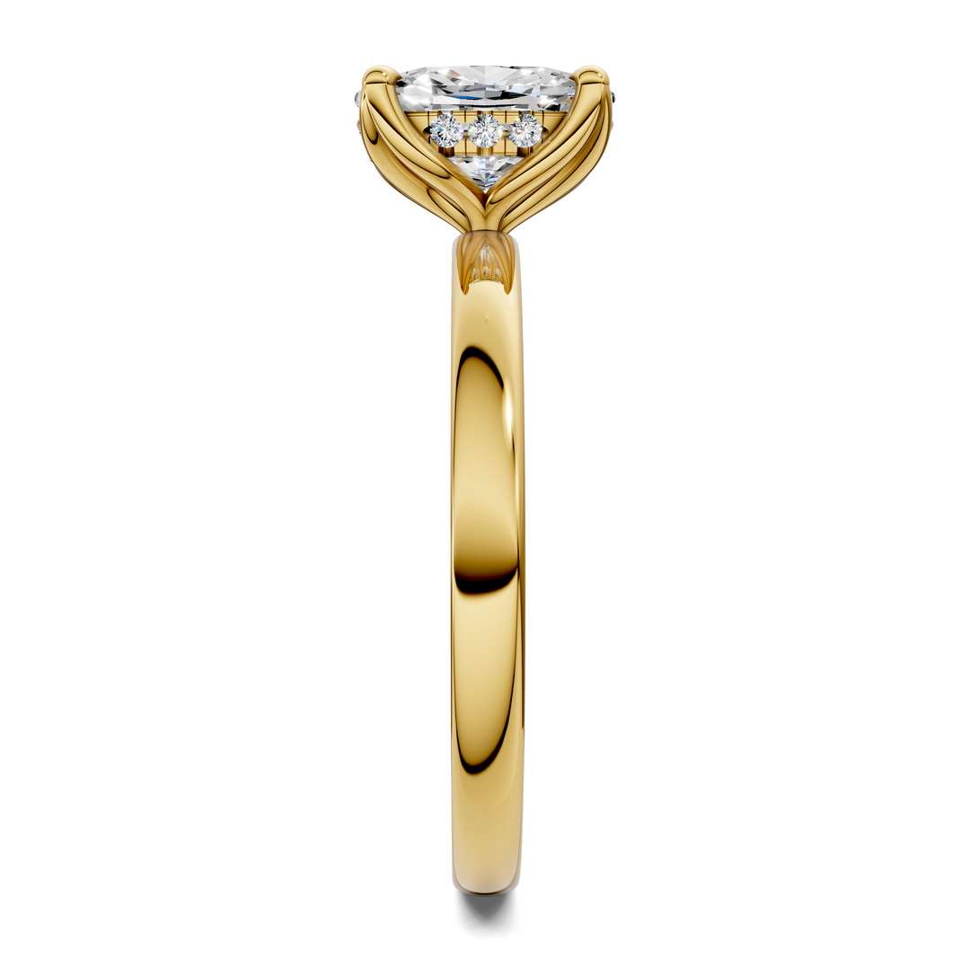 Rita Floral Basket Hidden Halo Ring