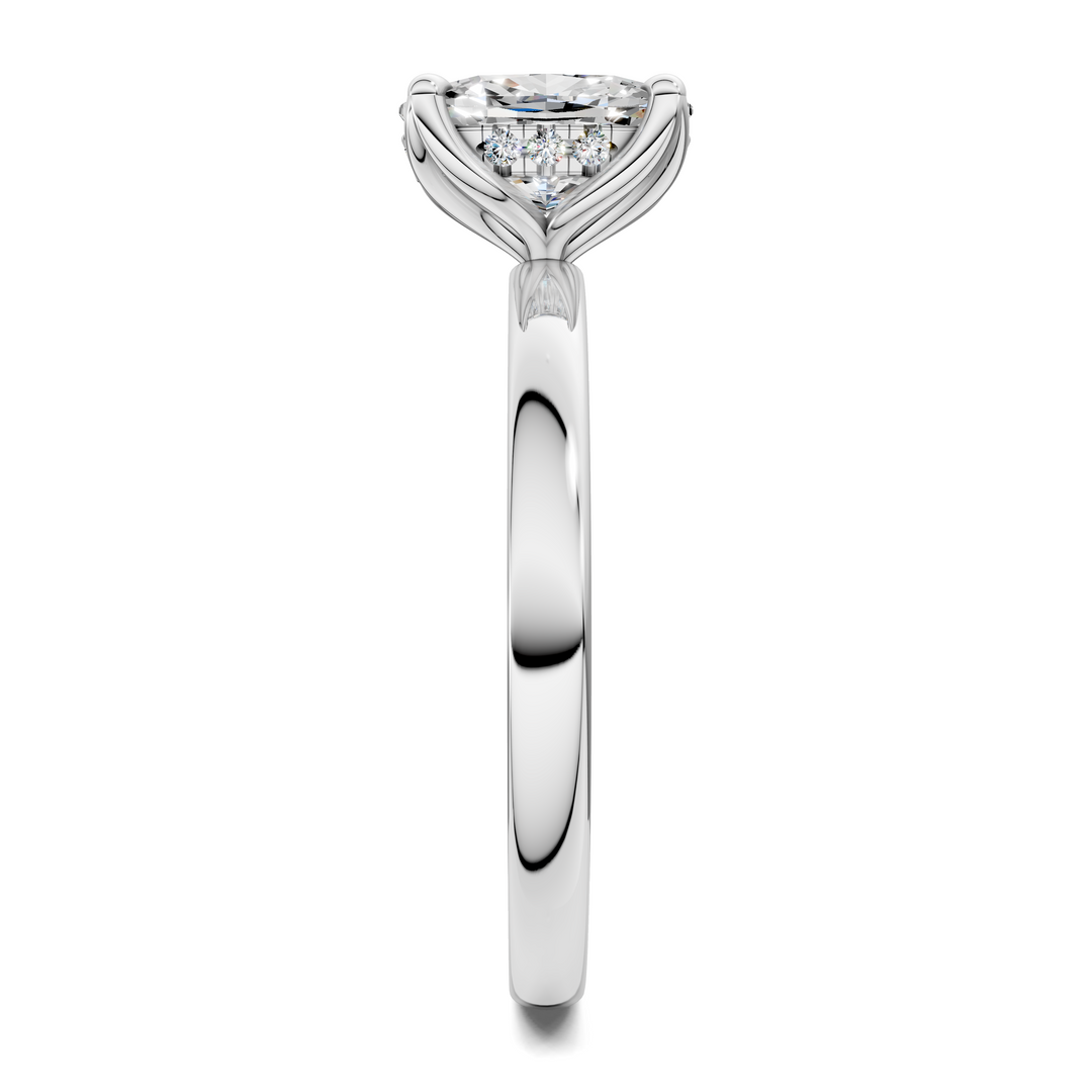 Rita Floral Basket Hidden Halo Ring Setting