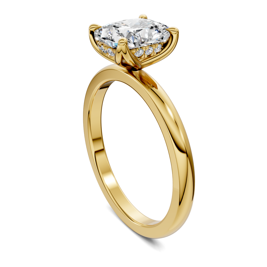 Rita Floral Basket Hidden Halo Ring