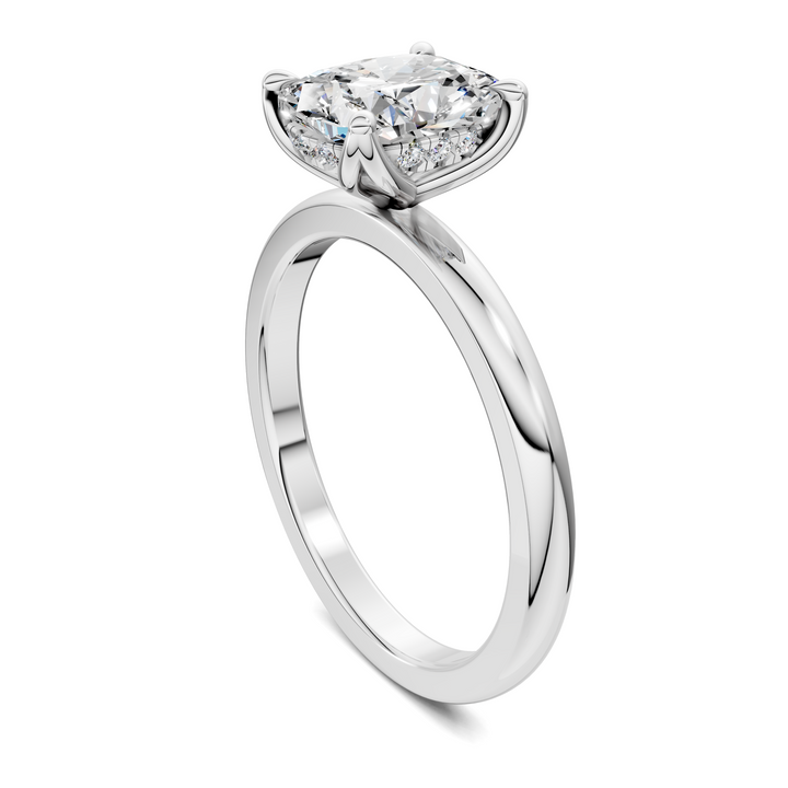 Rita Floral Basket Hidden Halo Ring