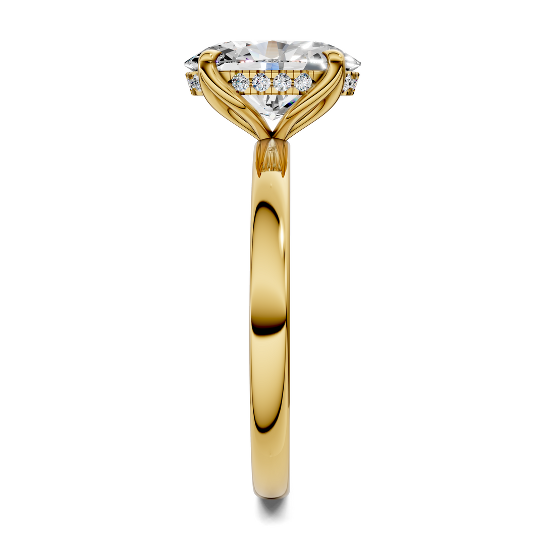 Rita Floral Basket Hidden Halo Ring